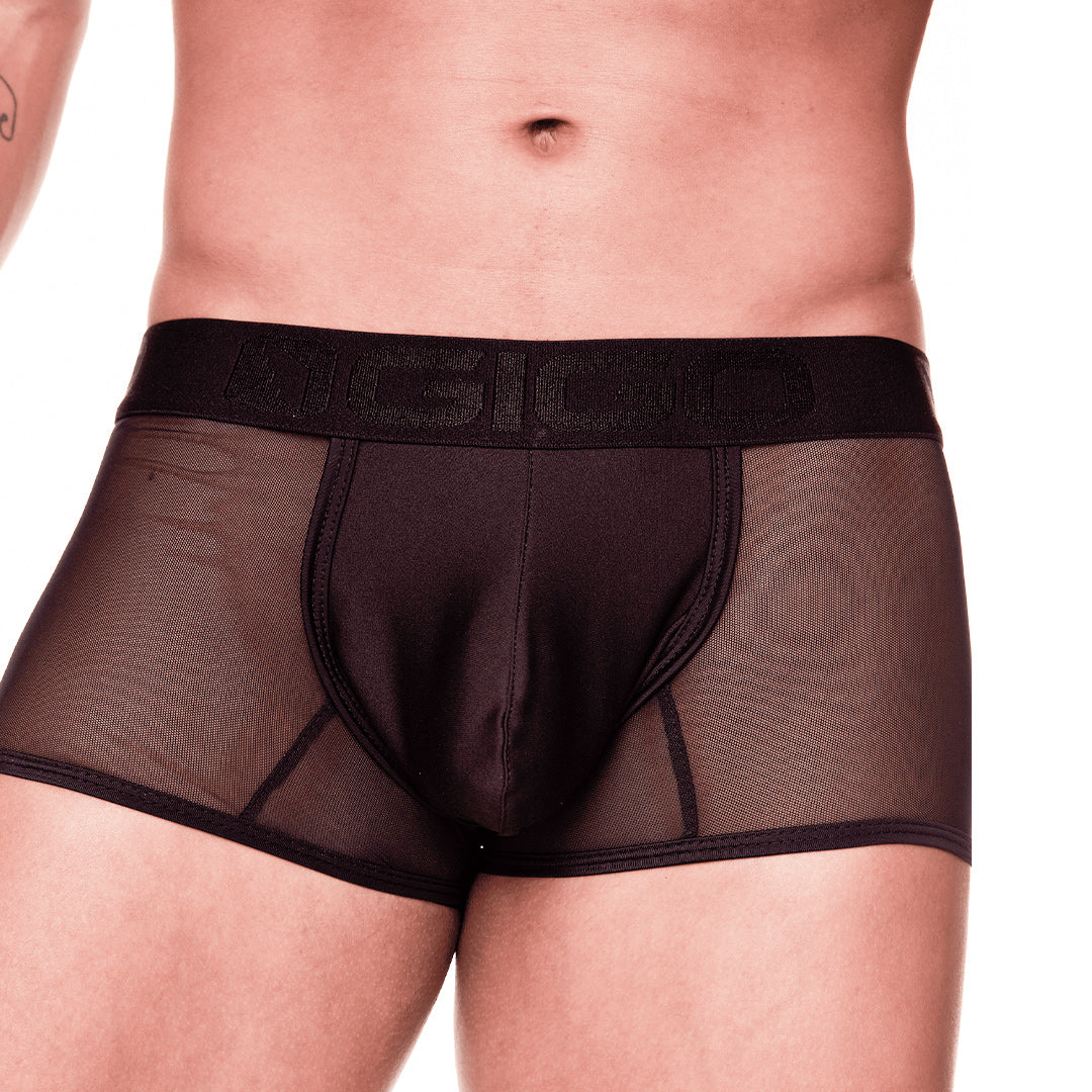 MEDITERRANEAN TRUNK - Sexy black mesh boxer for men