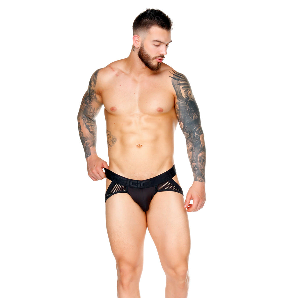 MOROCCO BLACK BRIEF JOCKSTRAP - Men's black jockstrap