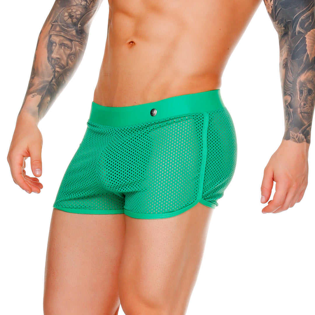 MOROCCO GREEN HOTSHORT - Men's green mesh shorts