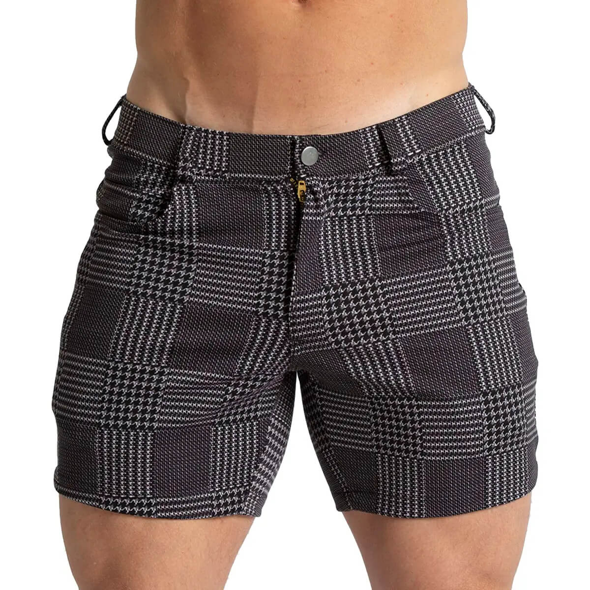 MOUNTAIN BLACK SHORT - Men's formal checkered shorts