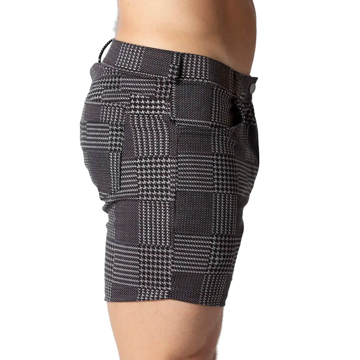 MOUNTAIN BLACK SHORT - Men's formal checkered shorts