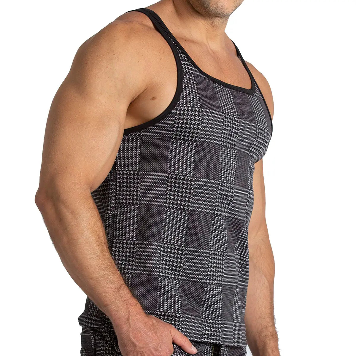 MOUNTAIN BLACK TANK - Sexy men's black t-shirt, sleeveless shirt