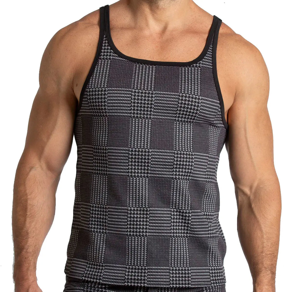 MOUNTAIN BLACK TANK - Sexy men's black t-shirt, sleeveless shirt