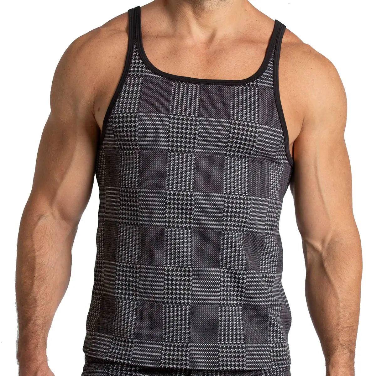 MOUNTAIN BLACK TANK - Sexy men's black t-shirt, sleeveless shirt