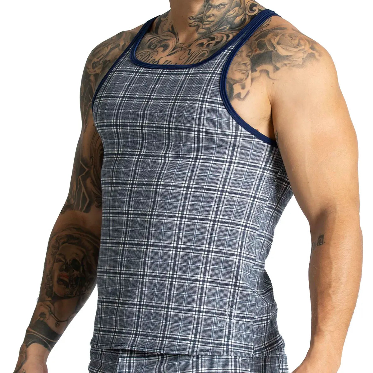 MOUNTAIN SQUARE TANK - Sexy playera en cuadros para hombre, camisilla sin mangas