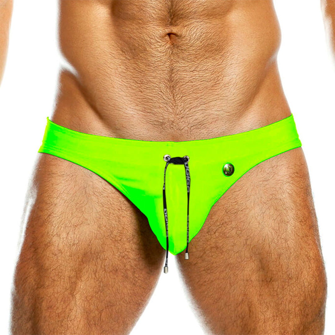 NEON GREEN SWIM BRIEF - Neon green swim trunks for men
