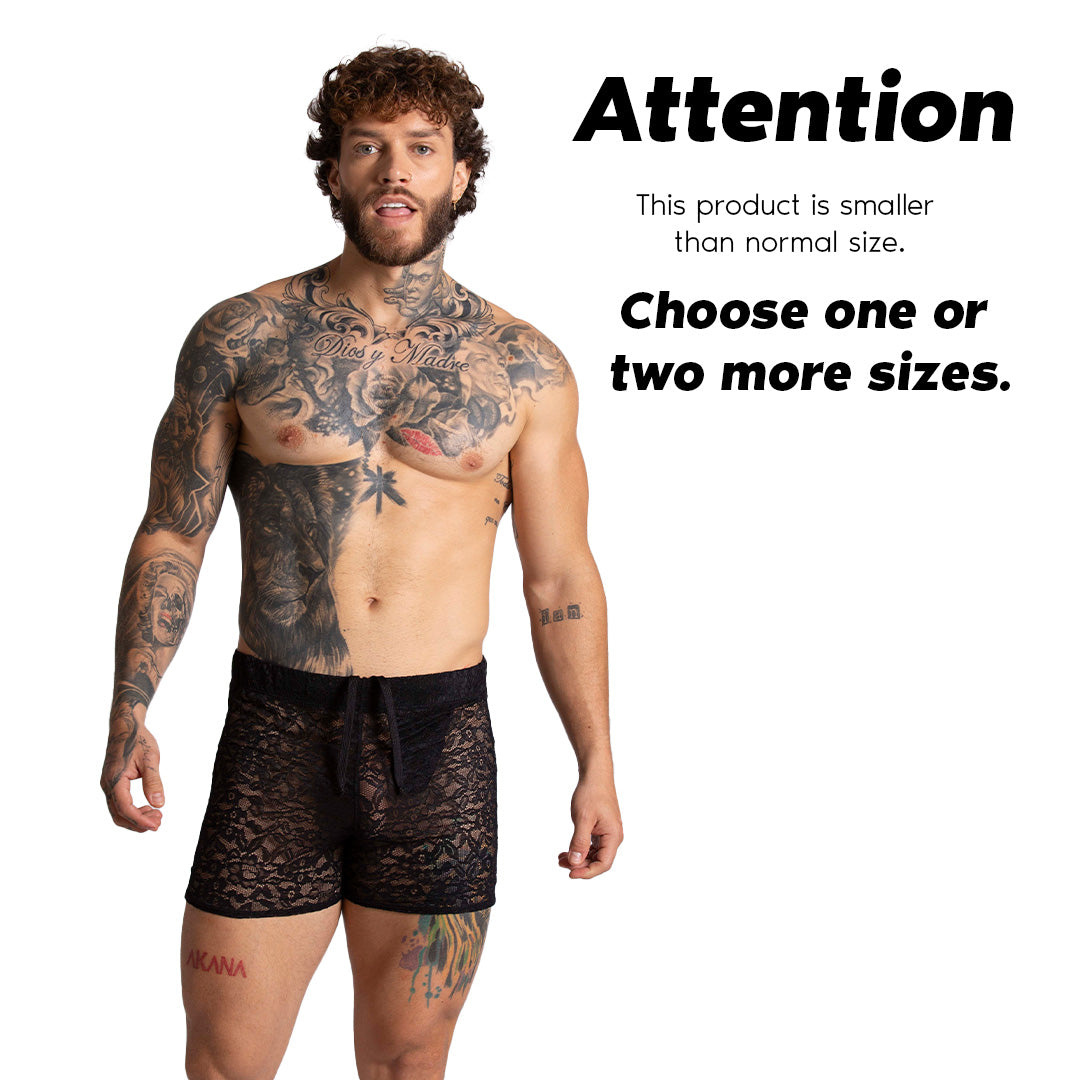 PARADISE BLACK HOTSHORT - Sexy Short in black lace for men