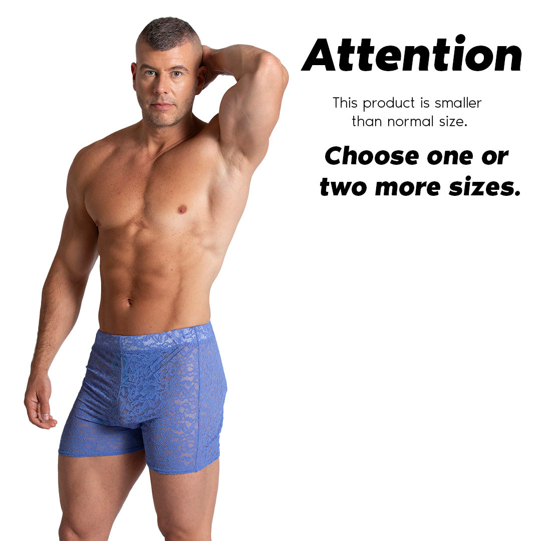 PARADISE BLUE HOTSHORT - Sexy Short in blue lace for men