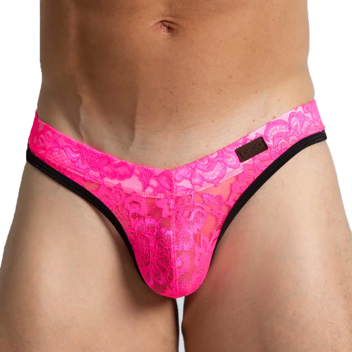 PARADISE FUCSHIA GSTRING - Sexy fucshia thong in lace for men with a cup that allows enhancement