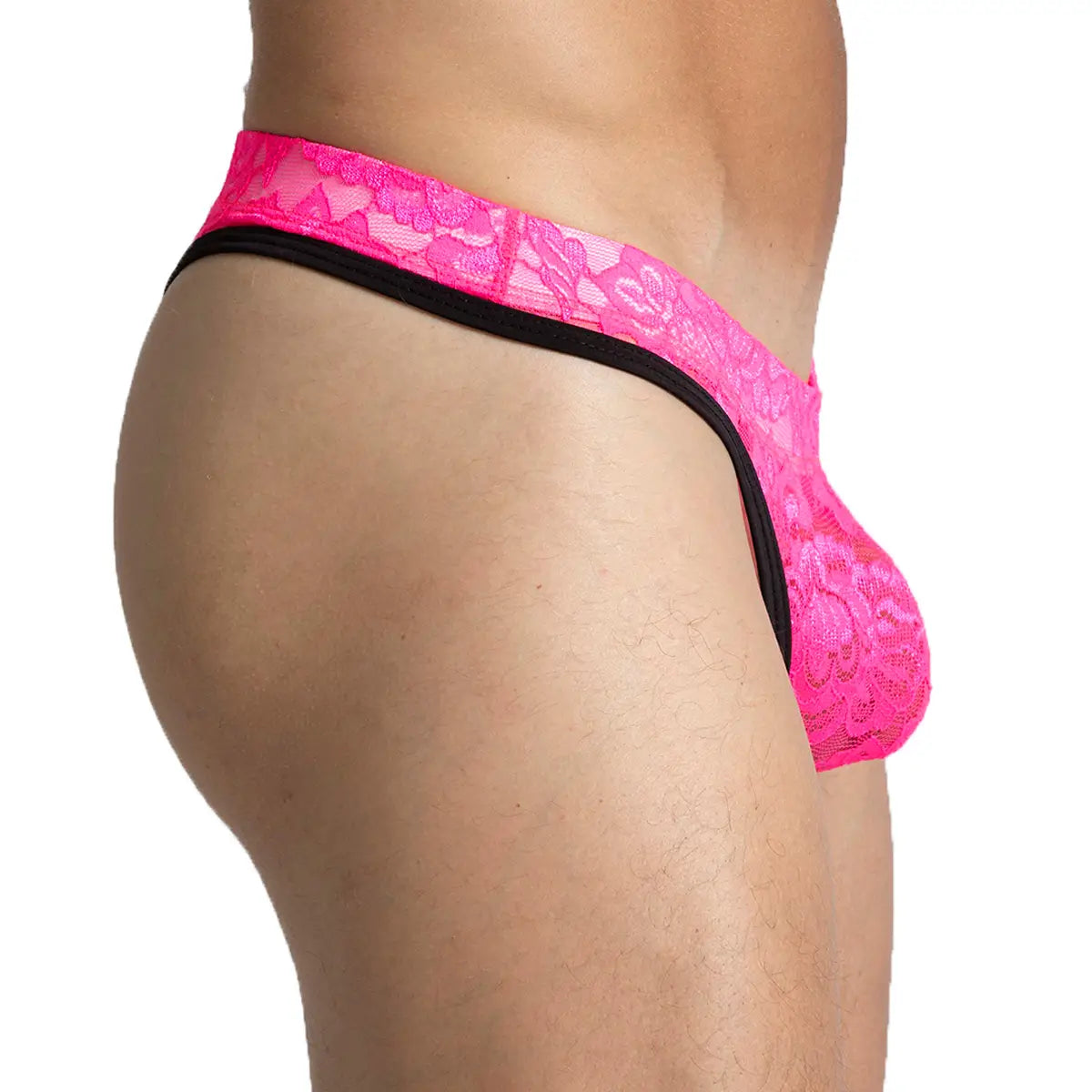 PARADISE FUCSHIA GSTRING - Sexy fucshia thong in lace for men with a cup that allows enhancement