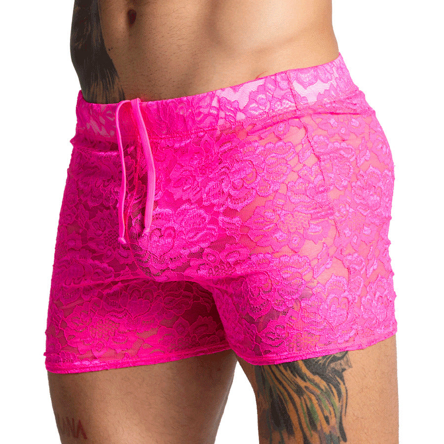 PARADISE FUCSHIA HOTSHORT - Sexy Short in fucshia lace for men