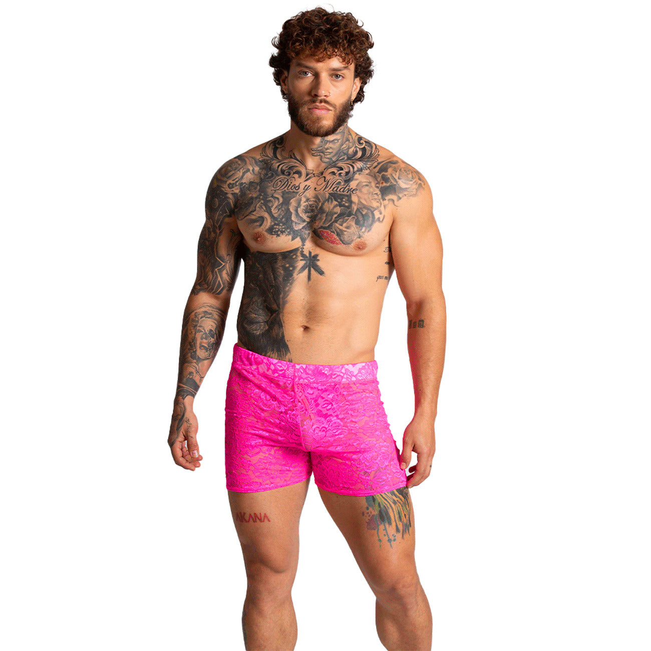 PARADISE FUCSHIA HOTSHORT - Sexy Short in fucshia lace for men