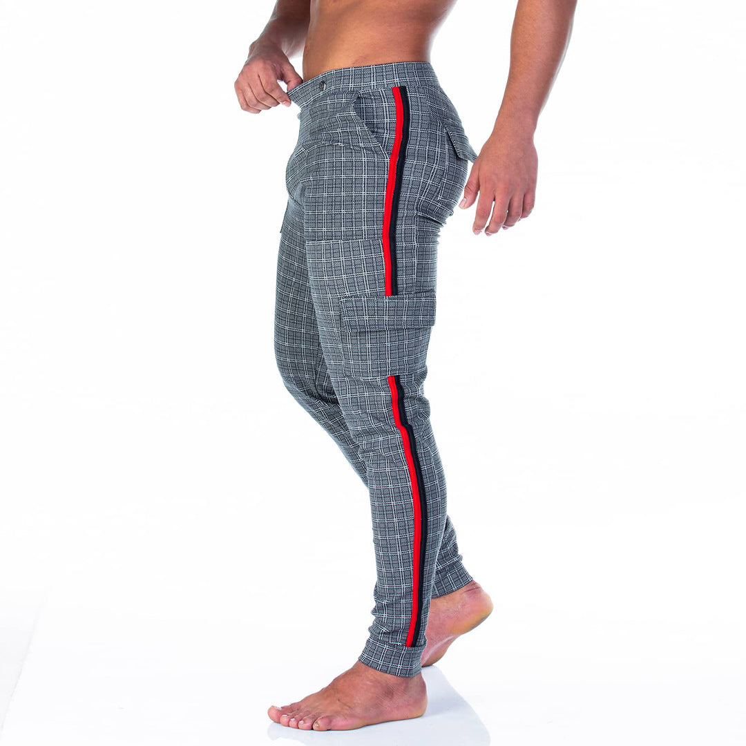 PARTY SQUARE SPORTPANTS - Checked sport pants for men