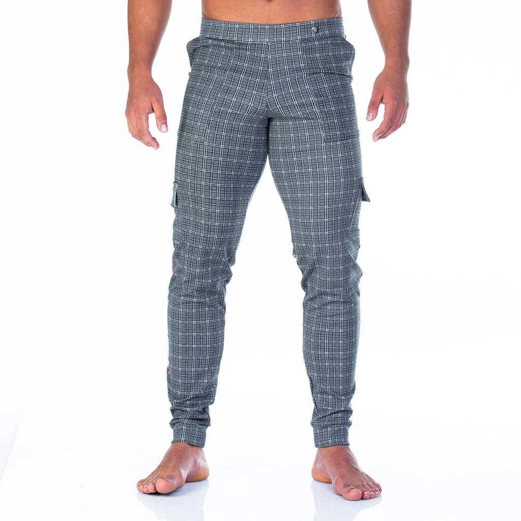 PARTY SQUARE SPORTPANTS - Checked sport pants for men