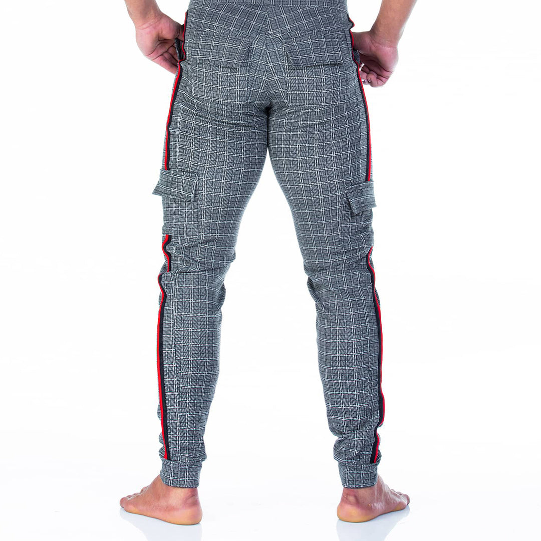 PARTY SQUARE SPORTPANTS - Checked sport pants for men