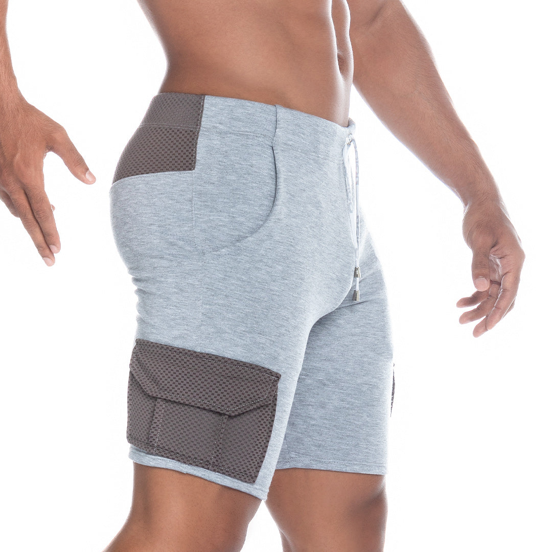 POCKET GRAY SHORT - Men's sporty gray shorts. Men's shorts.