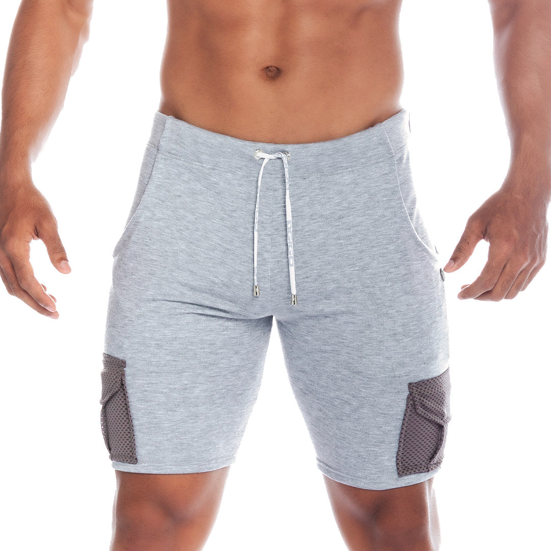POCKET GRAY SHORT - Men's sporty gray shorts. Men's shorts.