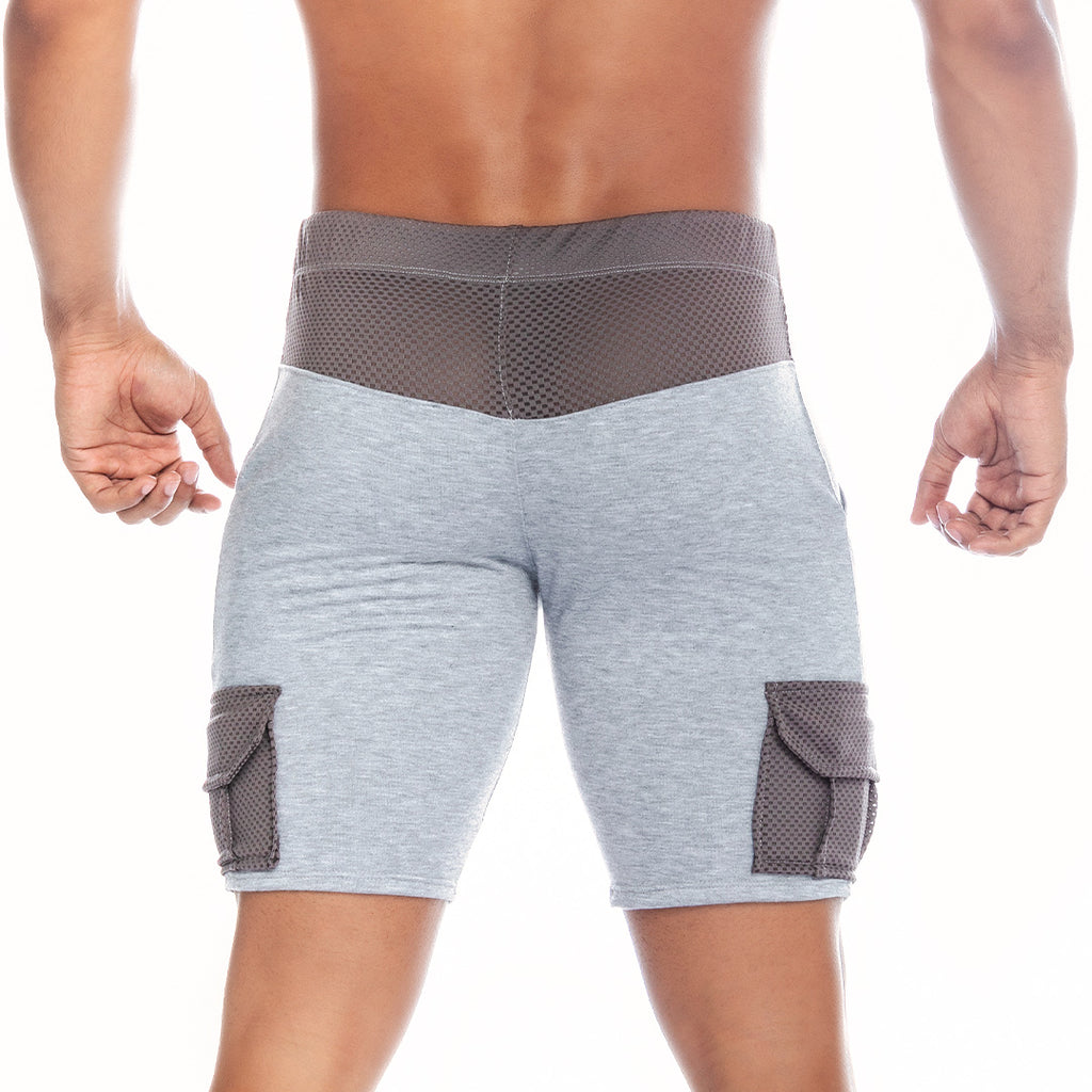 POCKET GRAY SHORT - Men's sporty gray shorts. Men's shorts.