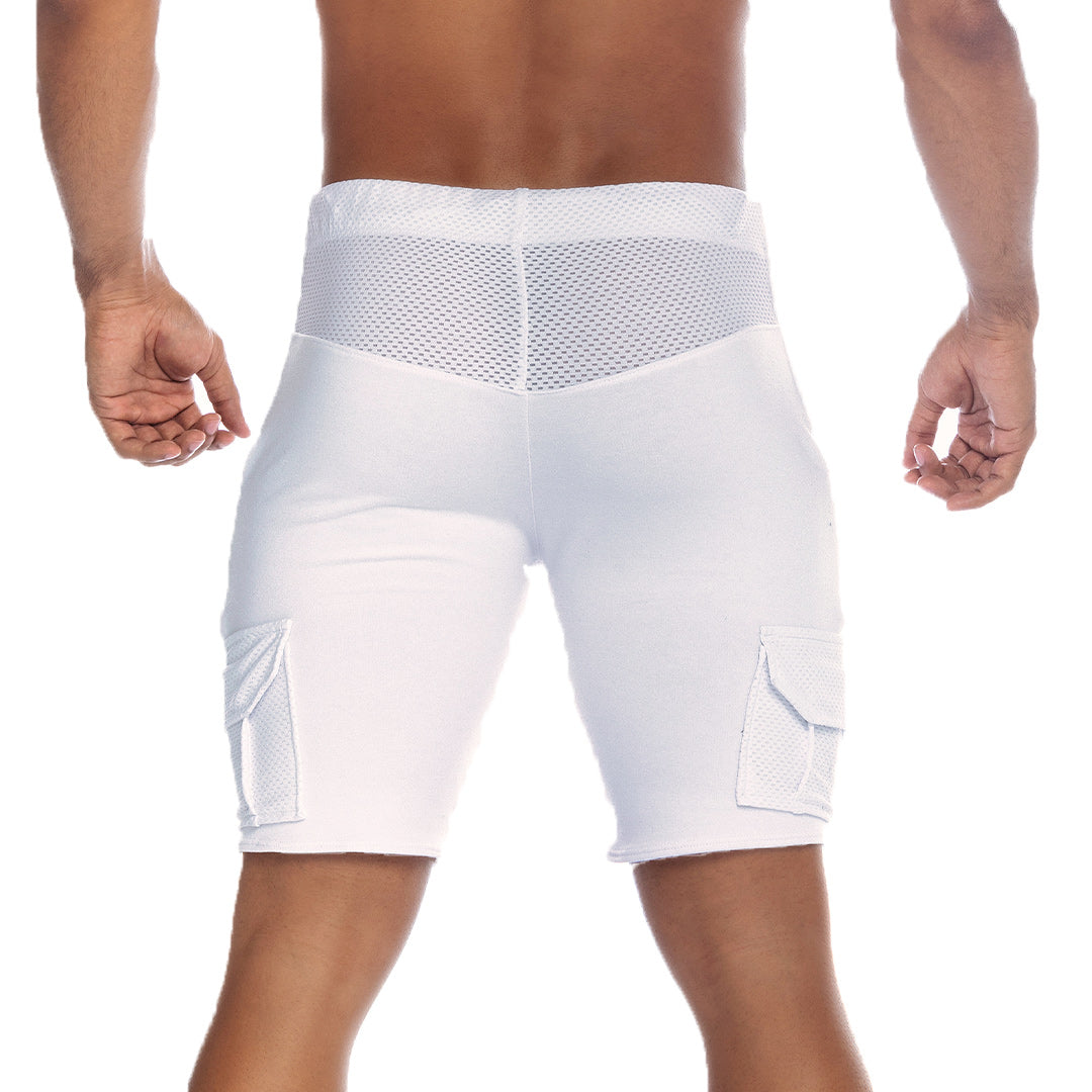POCKET WHITE SHORT - Men's sporty white shorts. Men's shorts