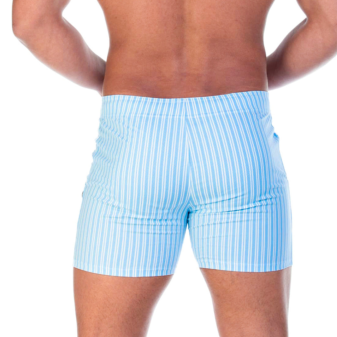 POLO BLUE BEACHWEAR - Printed men's swim shorts