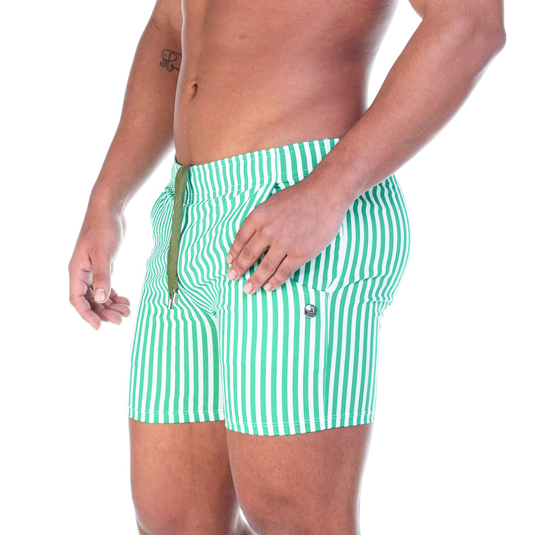 POLO GREEN BEACHWEAR - Printed men's swim shorts