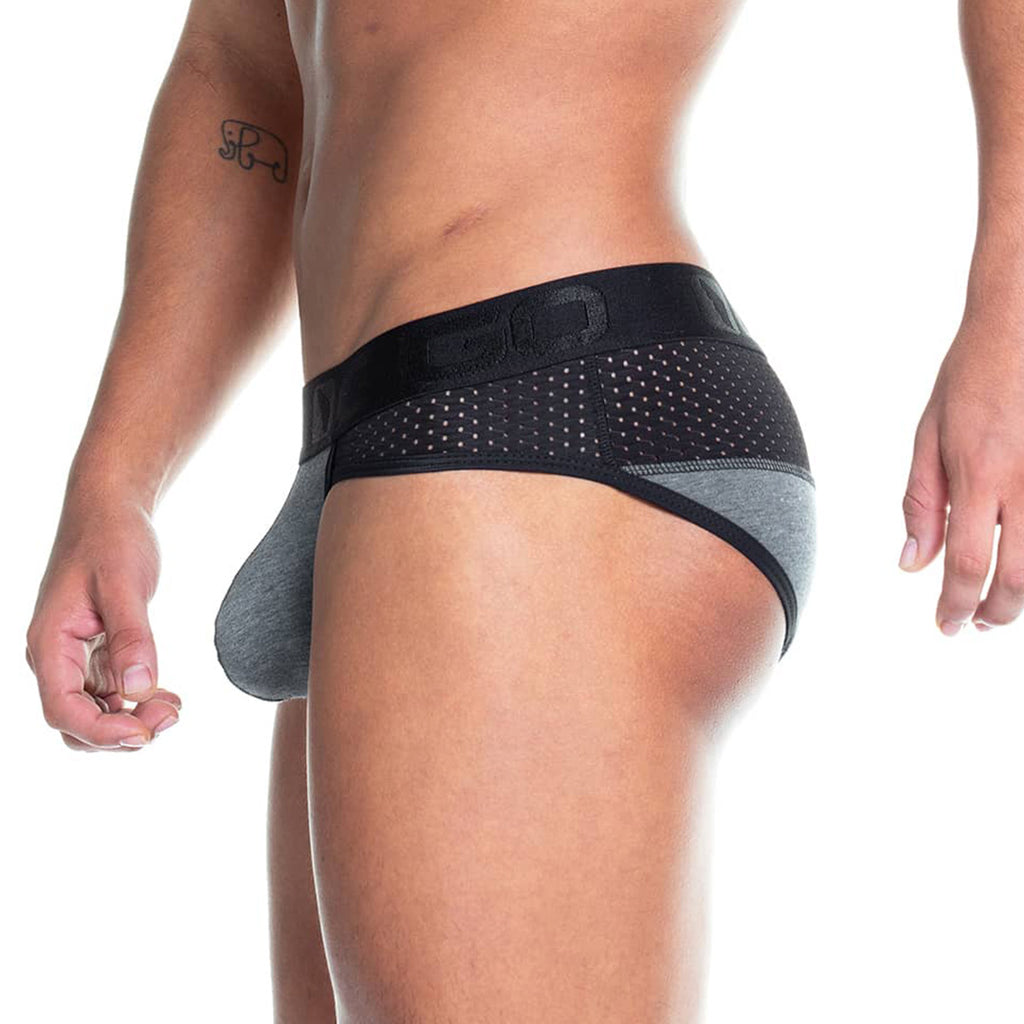 PRUDENCE BLACK BRIEF - Sexy black briefs for men with cup that allows for enhancement