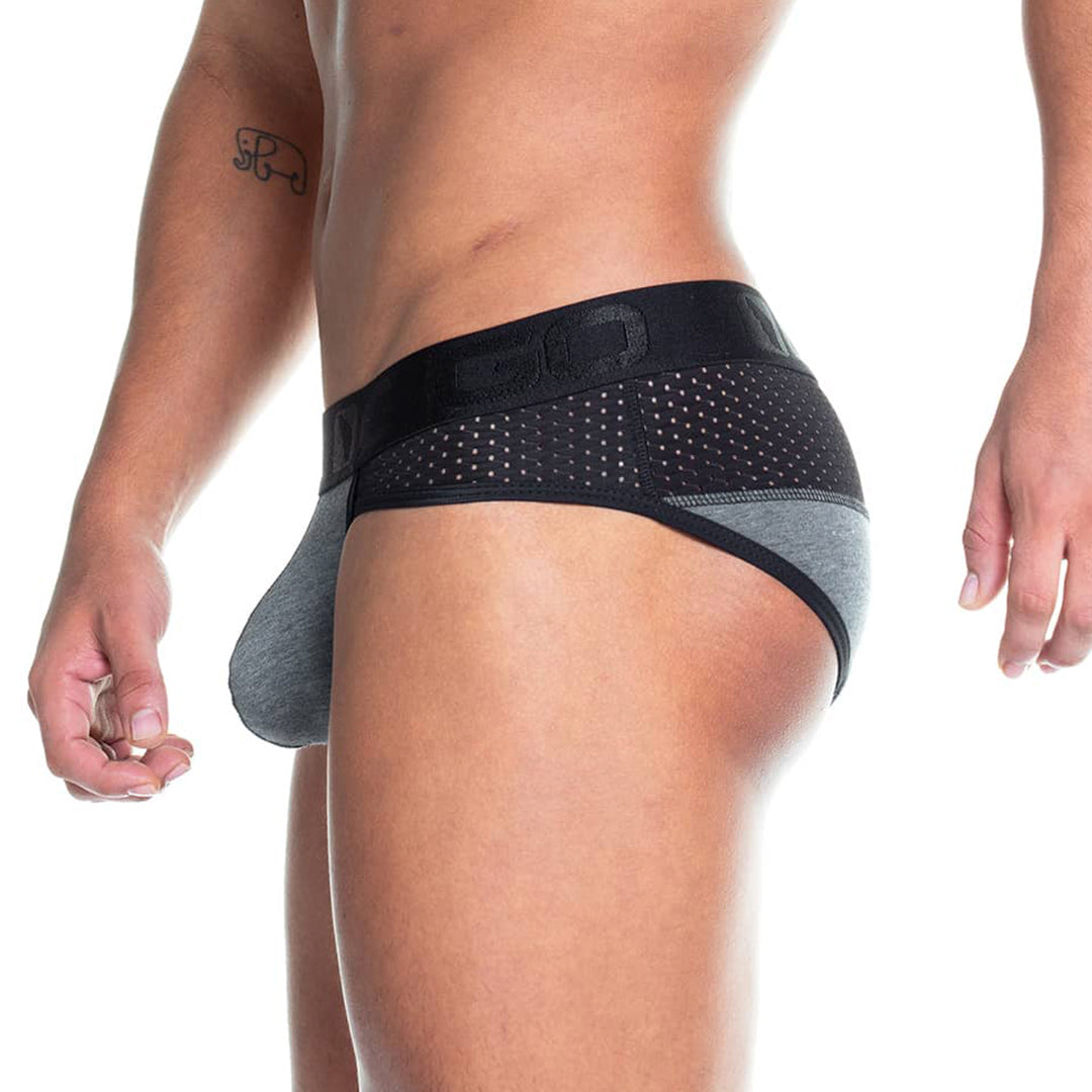PRUDENCE BLACK BRIEF - Sexy black briefs for men with cup that allows for enhancement