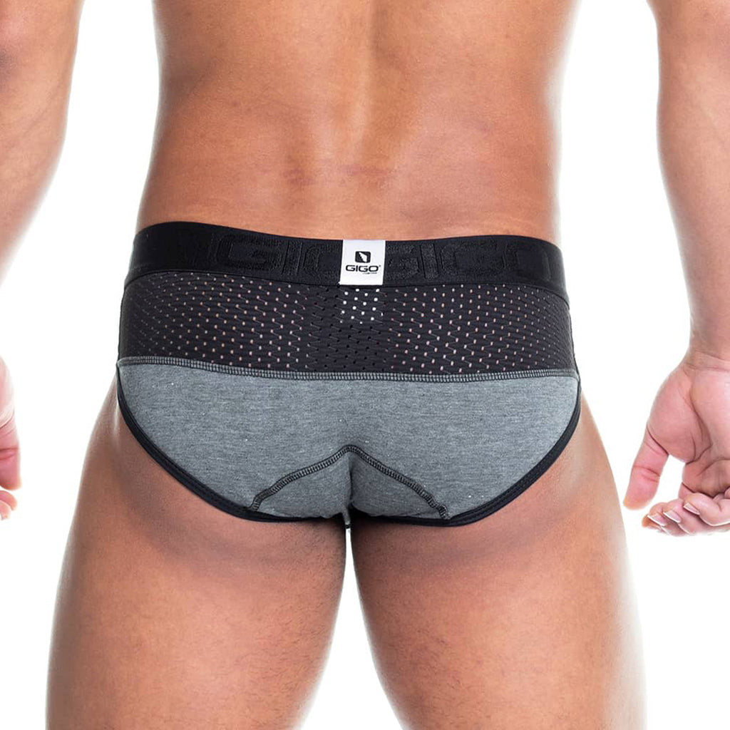 PRUDENCE BLACK BRIEF - Sexy black briefs for men with cup that allows for enhancement
