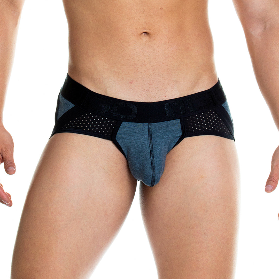 PRUDENCE BLACK BRIEF JOCKSTRAP - Sexy black jockstrap for men with cup that allows for enhancement