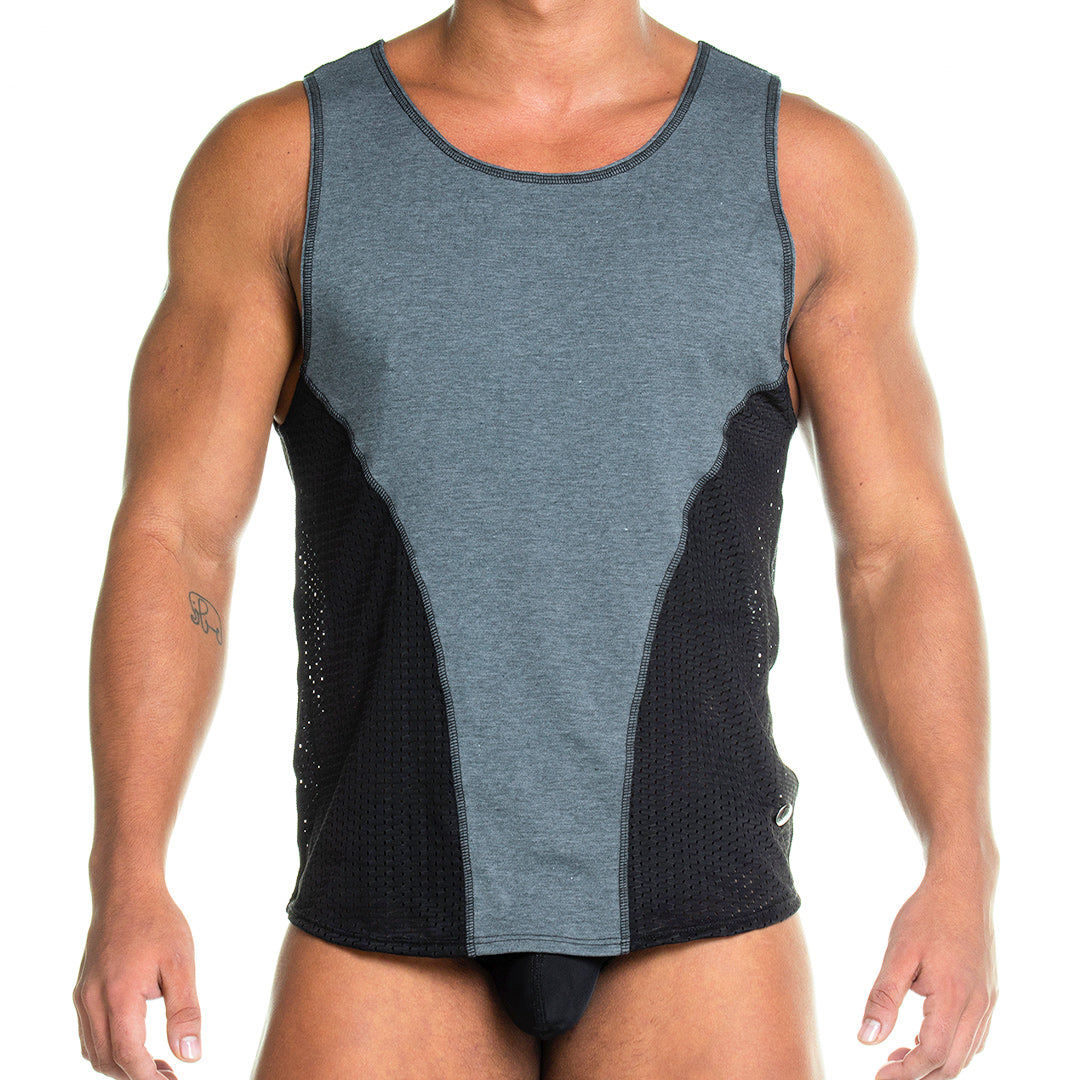PRUDENCE BLACK TANK - Sexy men's black t-shirt, sleeveless shirt