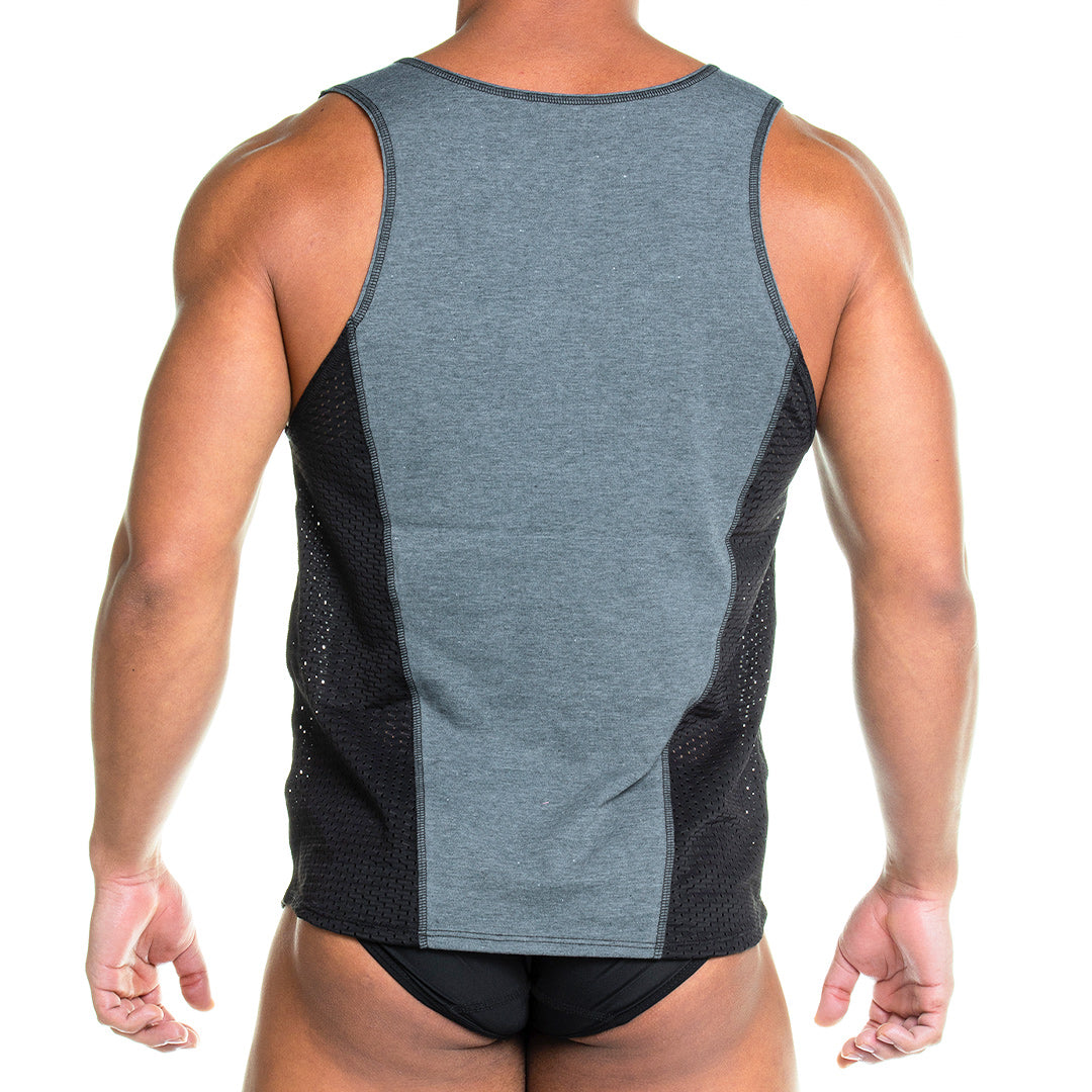 PRUDENCE BLACK TANK - Sexy men's black t-shirt, sleeveless shirt