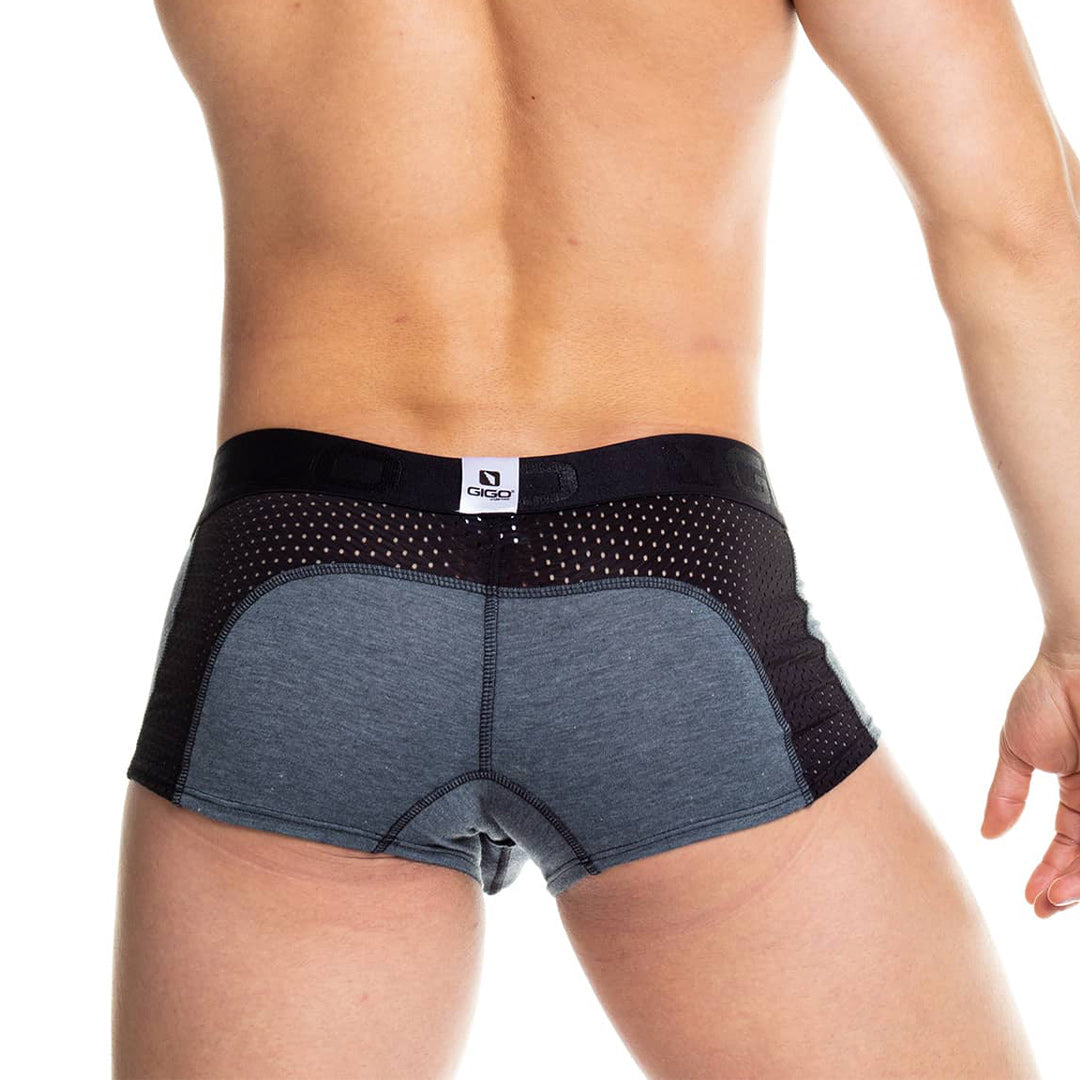 PRUDENCE BLACK TRUNK - Sexy black boxer for man with cup that allows enhancement