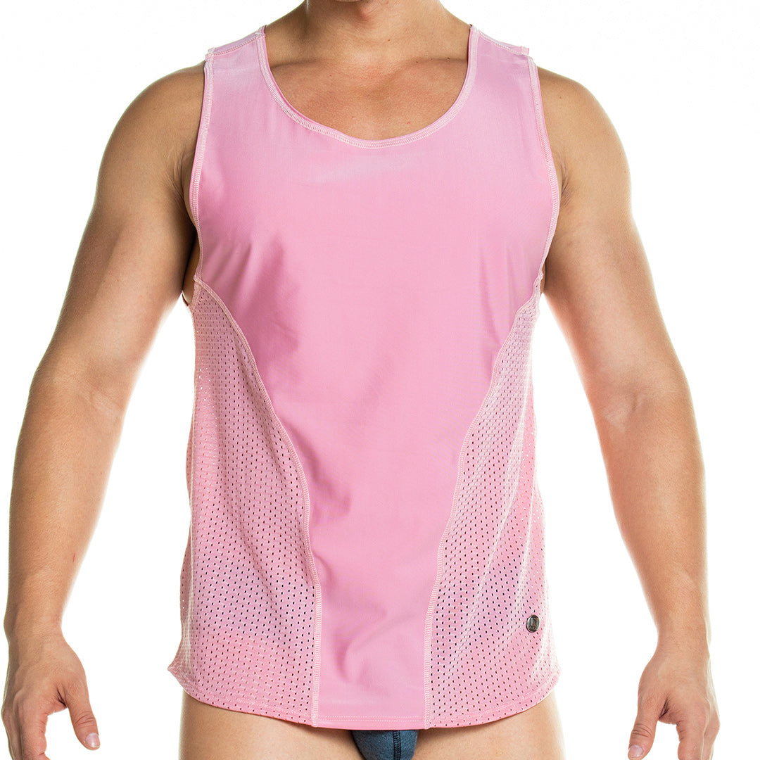 PRUDENCE NUDE TANK - Sexy men's pink t-shirt, sleeveless shirt