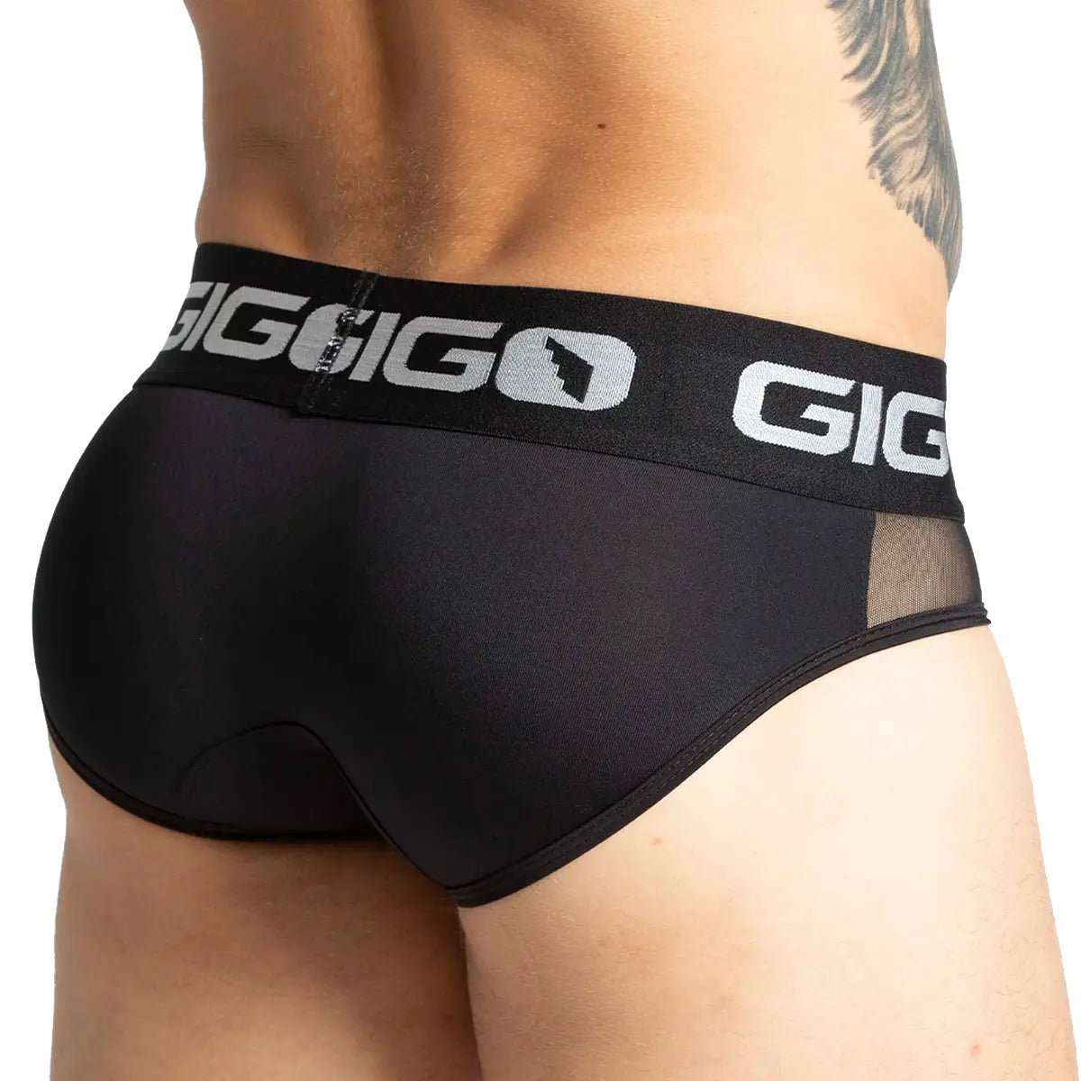 PURITY BLACK BRIEF - Men's black underwear with cup that allows for enhancement