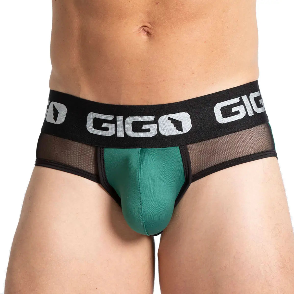 PURITY GREEN BRIEF - Men's green underwear with cup that allows for enhancement