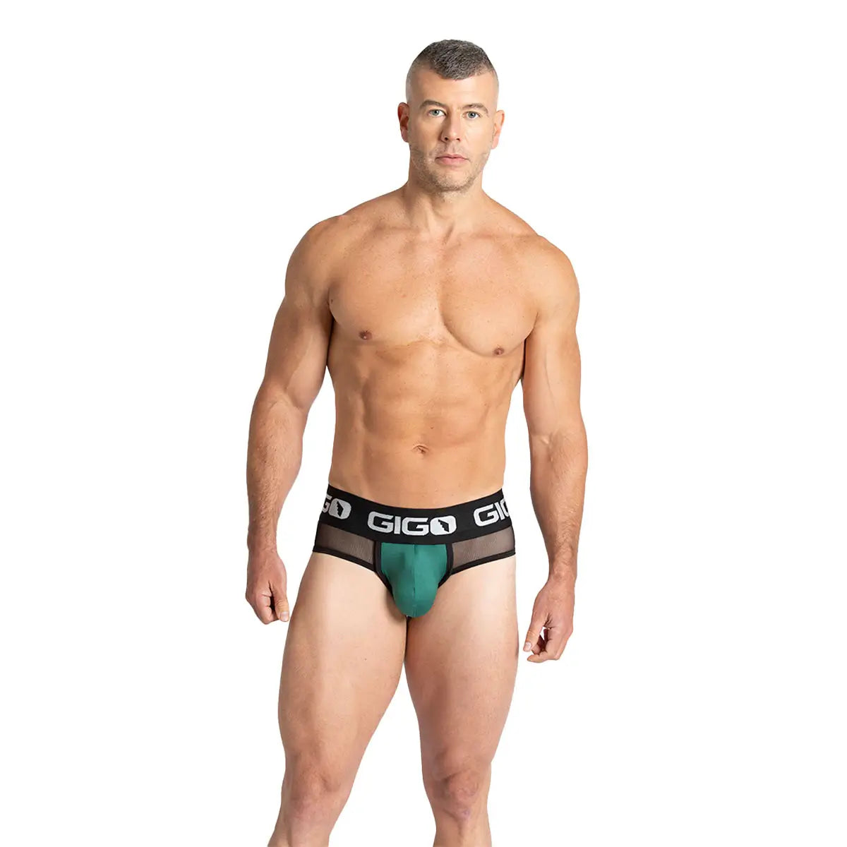 PURITY GREEN BRIEF - Men's green underwear with cup that allows for enhancement