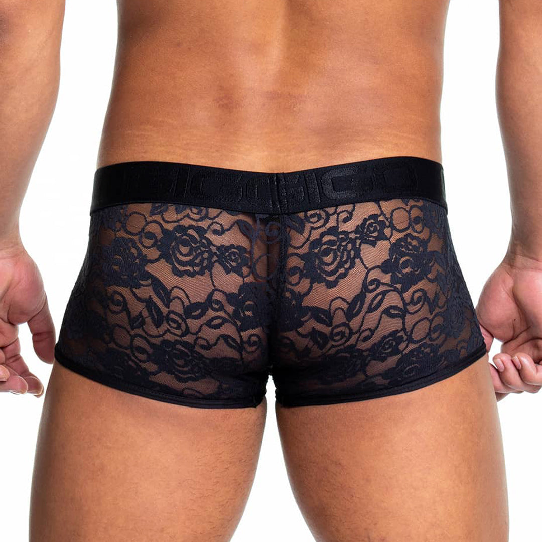 REDEMOTION BLACK TRUNK - Sexy black lace trunk for men