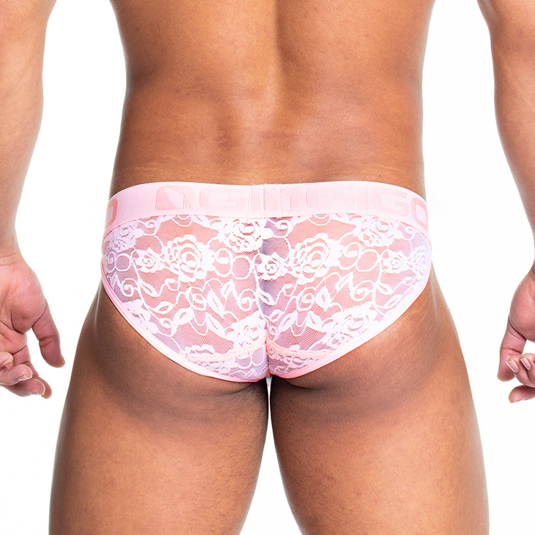 REDEMOTION PINK BRIEF - Sexy pink lace brief for men