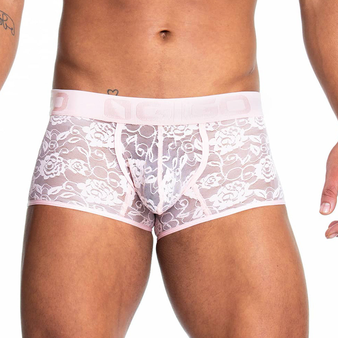 REDEMOTION PINK TRUNK - Sexy red lace trunk for men