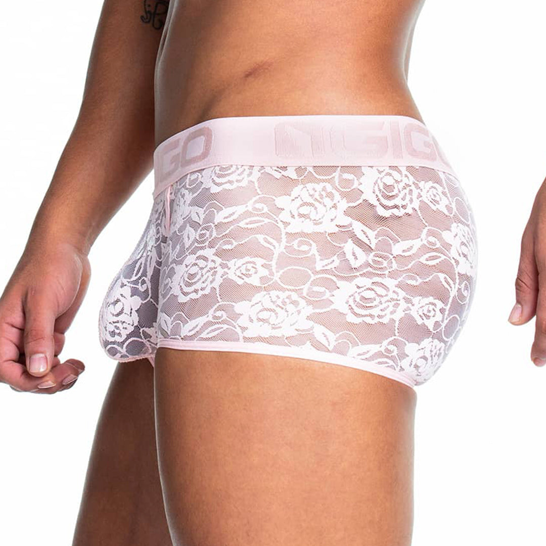 REDEMOTION PINK TRUNK - Sexy red lace trunk for men