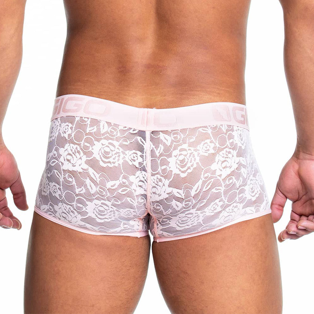 REDEMOTION PINK TRUNK - Sexy red lace trunk for men