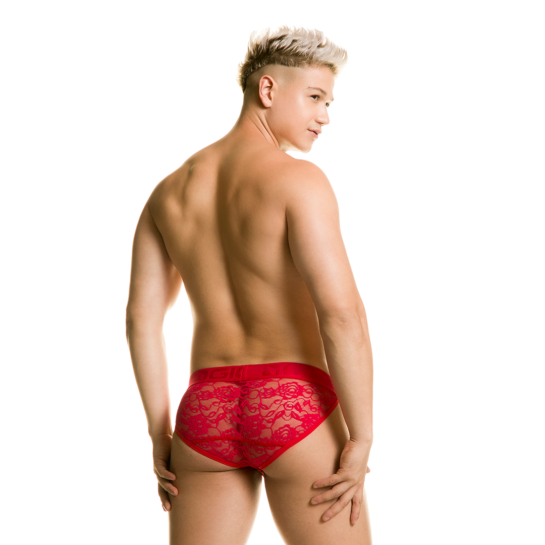 REDEMOTION RED BRIEF - Sexy red lace brief for men