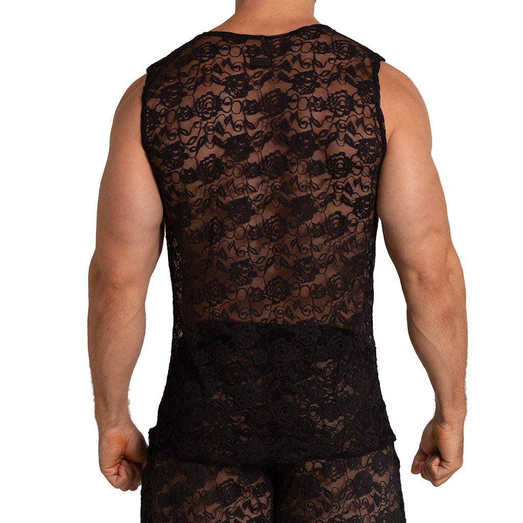 ROSALS TANK - Sexy men's black t-shirt, sleeveless shirt