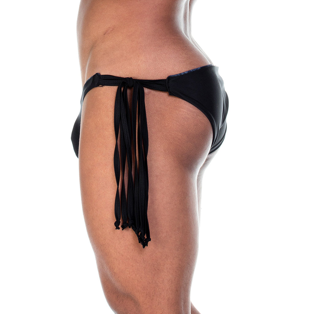 ROSE BLACK SWIM BRIEF - Men's printed swimsuit thong
