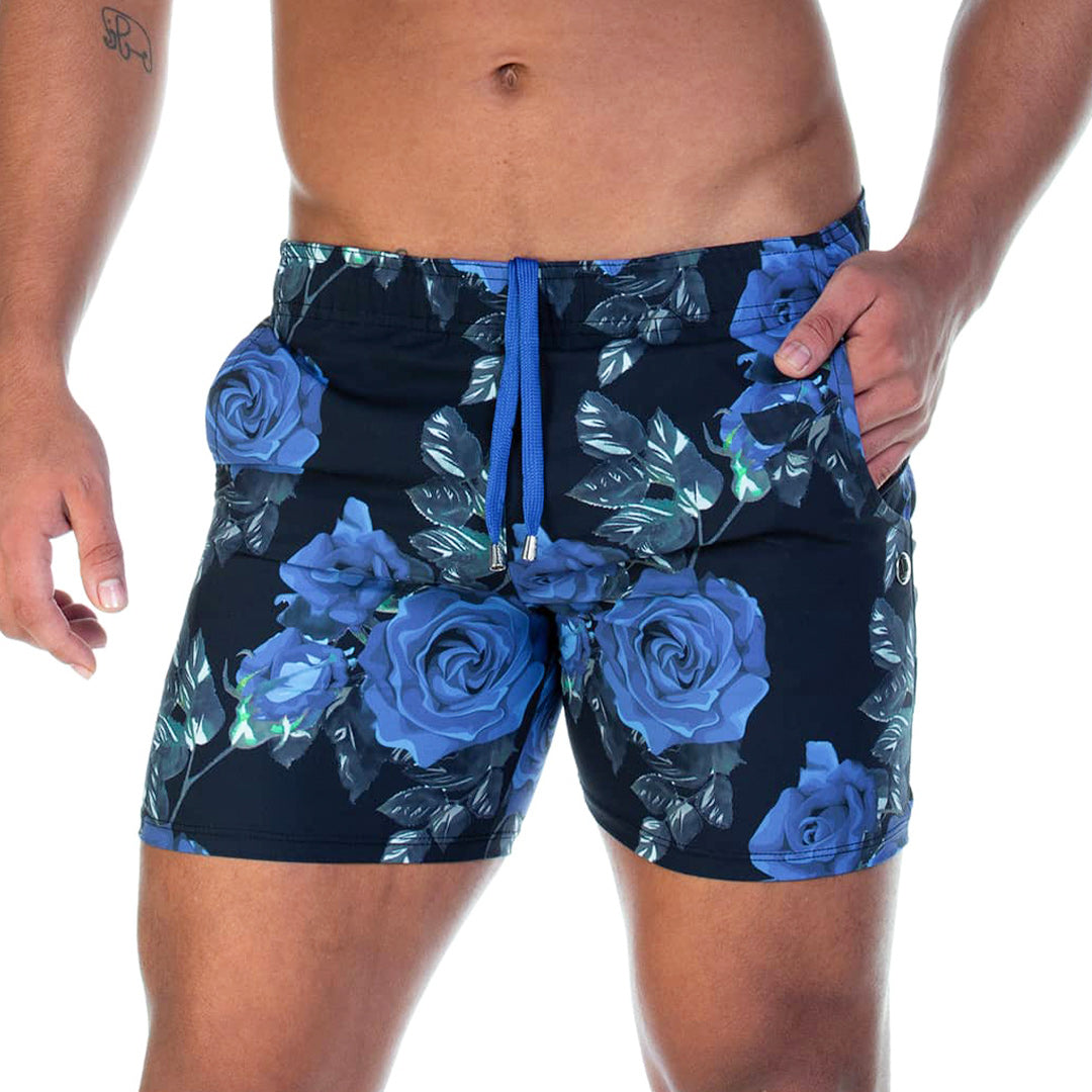 ROSE BLUE BEACHWEAR - Printed men's swim shorts
