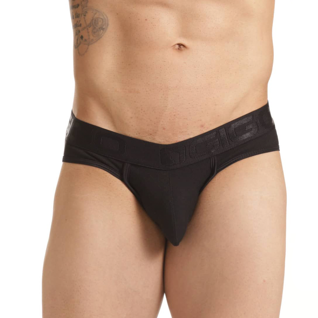 SCANALING BLACK BRIEF JOCKSTRAP - Men's black underwear, sexy jockstrap for men