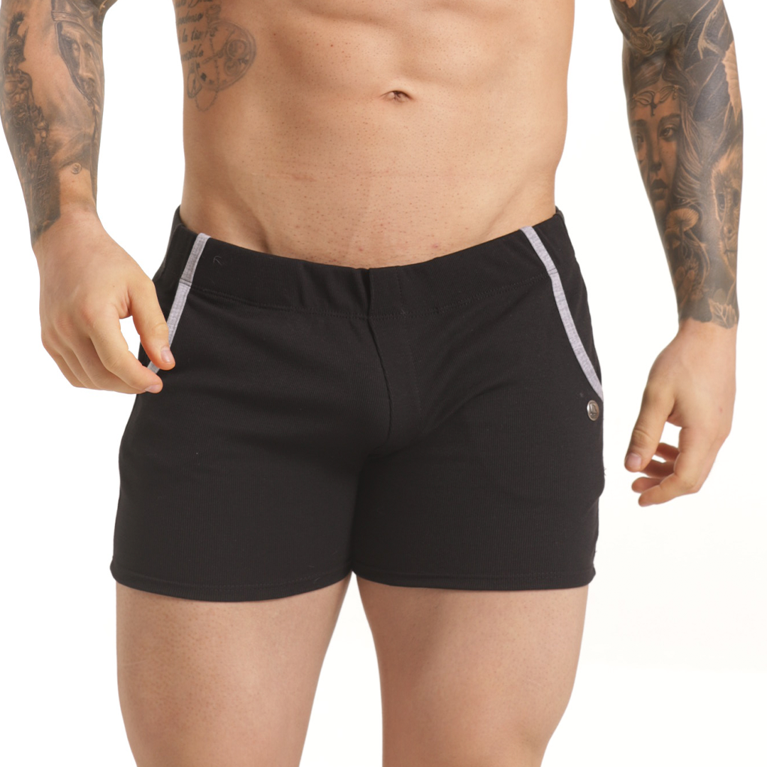 SCANALING BLACK SHORT - Men's black shorts