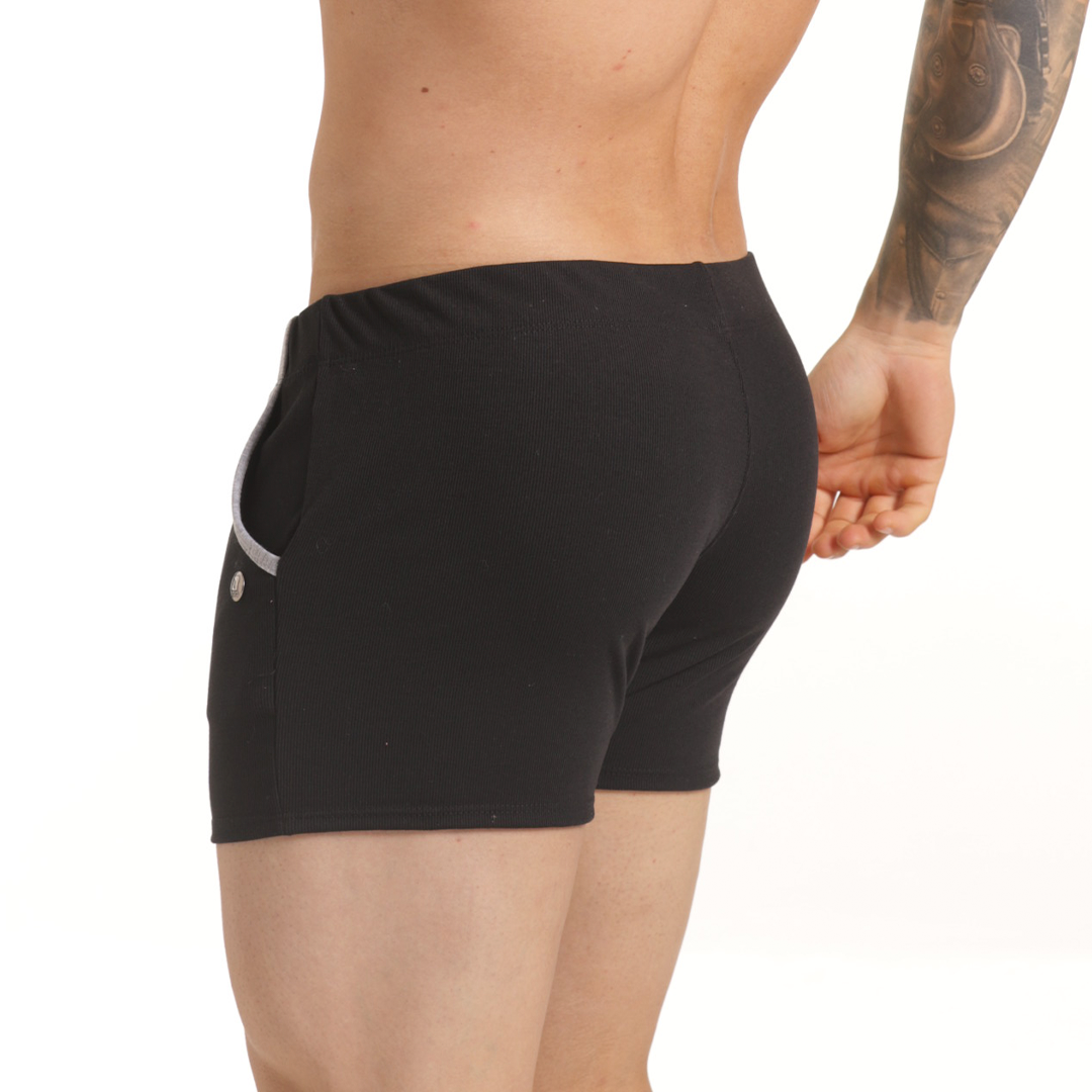 SCANALING BLACK SHORT - Men's black shorts