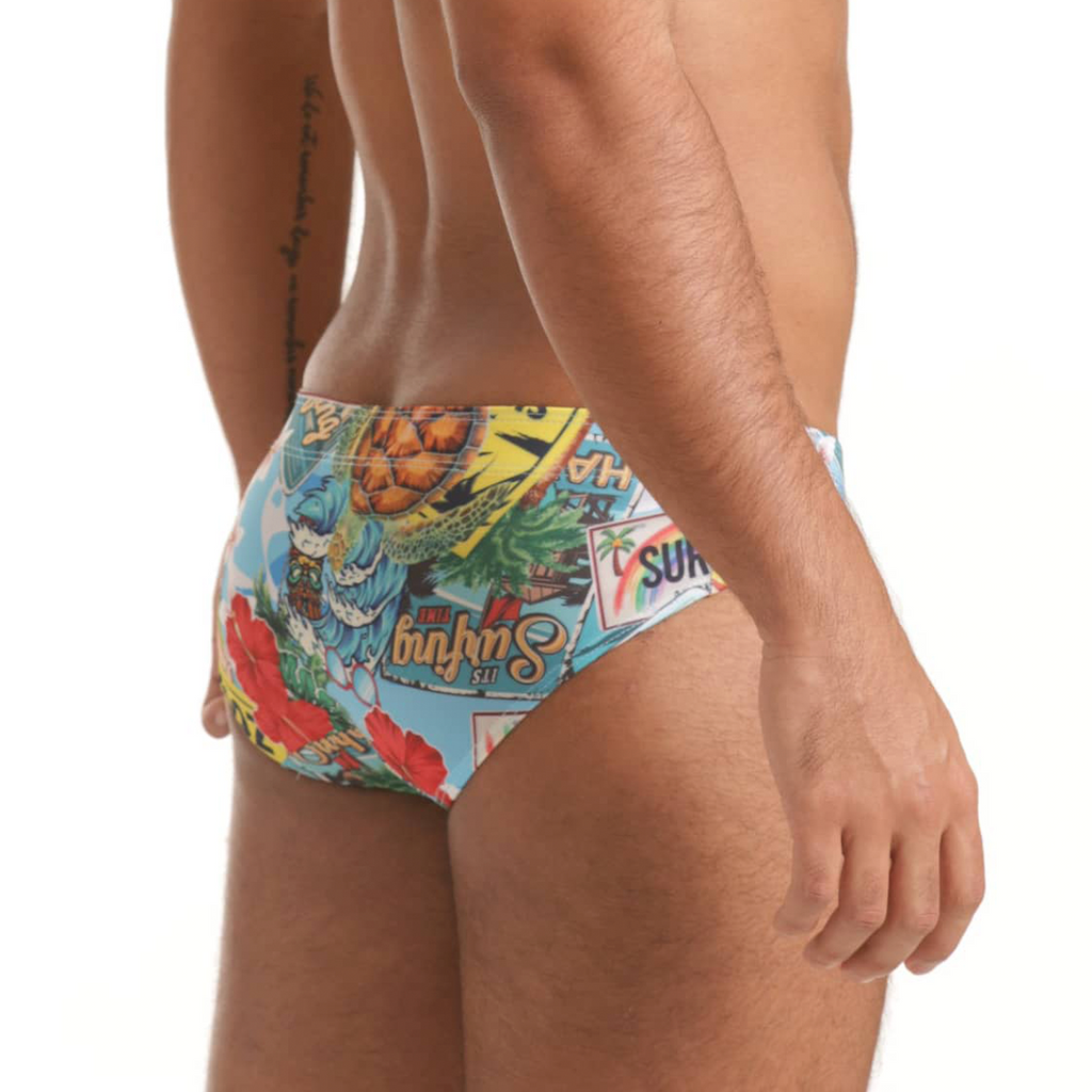 SEVENTIES SWIM BRIEF - Men's printed swimsuit thong