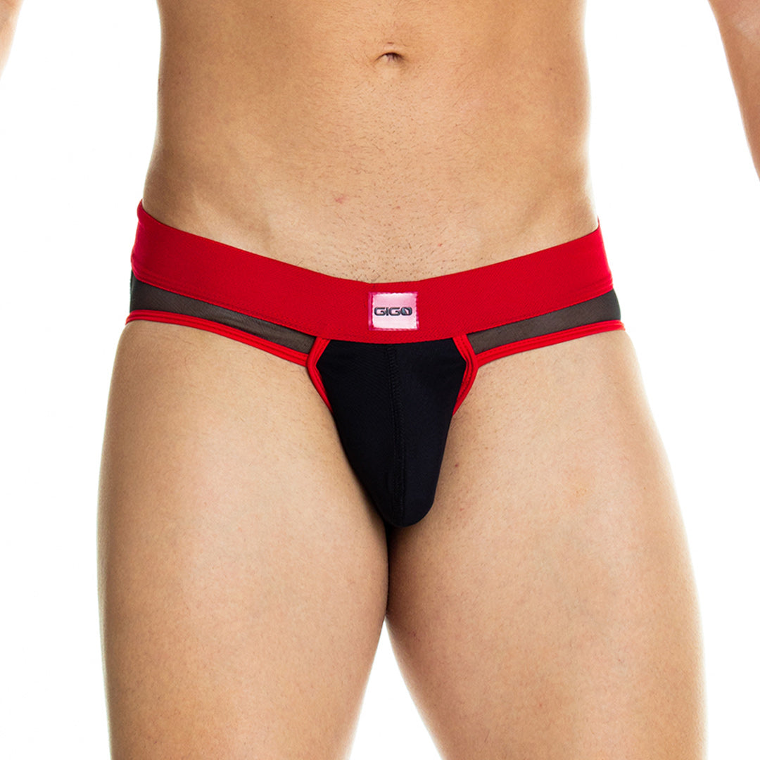 SKIN RED BRIEF JOCKSTRAP - Men's black jockstrap
